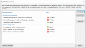 Read more about the article VBR 12 Preview: Best Practices Analyzer